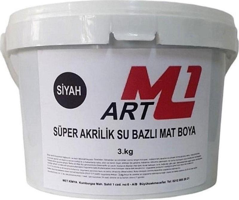 Süper Akrilik Su Bazlı Mat Boya 3.Kg Ahşap Tuval Seramik Duvar Taş Hobi Dekor