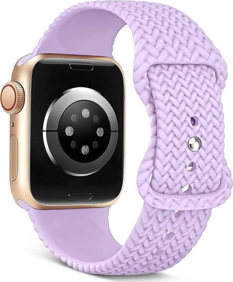 Apple Watch Kordon Band İle Uyumlu Silikon Örgülü Bantlar 38Mm 40Mm 41Mm 42Mm 44Mm 45Mm 49Mm