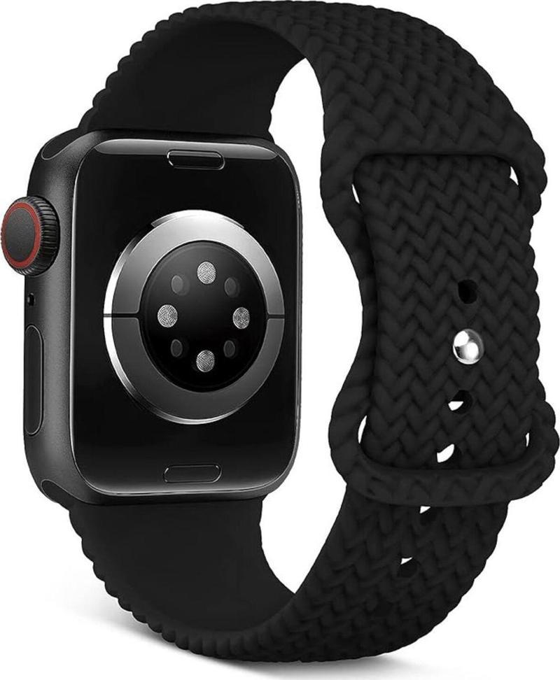 Apple Watch Kordon Band İle Uyumlu Silikon Örgülü Bantlar 38Mm 40Mm 41Mm 42Mm 44Mm 45Mm 49Mm