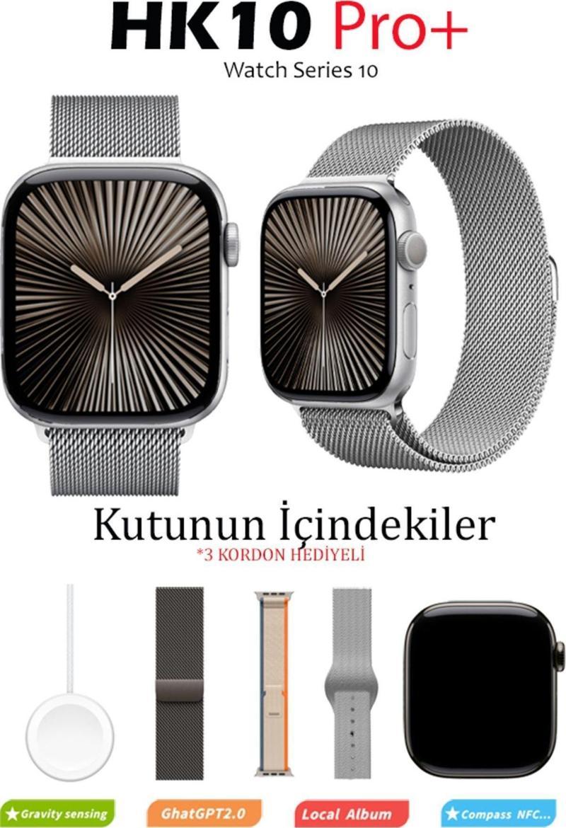 Watch Series 10 Akıllı Saat Eylül Serisi Hk 10 Pro Plus Tüm Telefonlara Uyumlu Ai Zeka G-Sensör