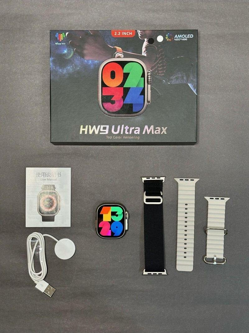 Watch 8 Ultra 49Mm Hw 9 Ultra Max Nfc Amoled Ekran 2.2" Kordon Hediyeli Akıllı Saat