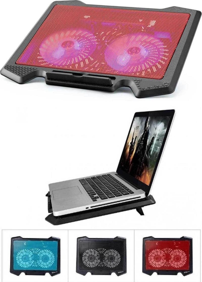 S200 Işıklı Çift Fanlı Laptop Notebook Ayaklı Soğutucu Fan