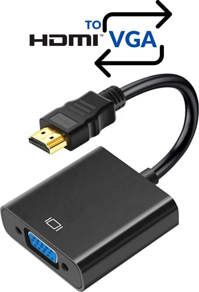 Hdmi To Vga Çevirici Tablet Projeksiyon Laptop Uyumlu Hdmi'Dan Vga'Ya Dönüştürücü Monitör Kablosu
