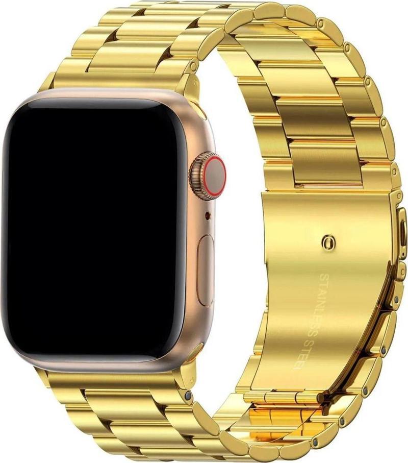 Apple Watch 2/3/4/5/6/7/8/Se/Ultra 42 44 45 49 Mm Akıllı Saat Kordonu Metal Kayış Gold