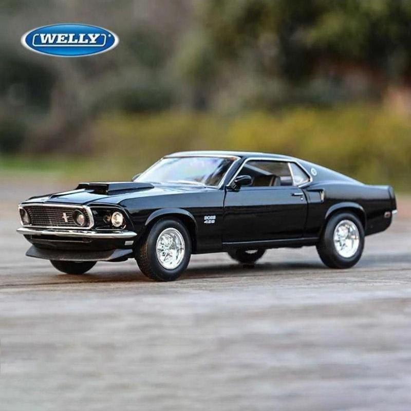 1969 Ford Mustang 429 Siyah 1:24 Model Araba