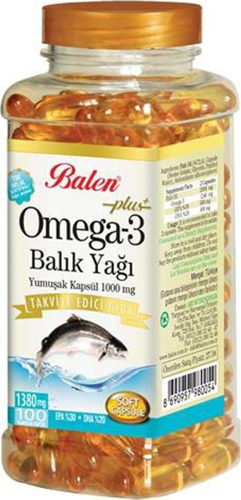 Omega 3 Balık Yağı Yumuşak Kapsül 1000 Mg 100 Kapsül