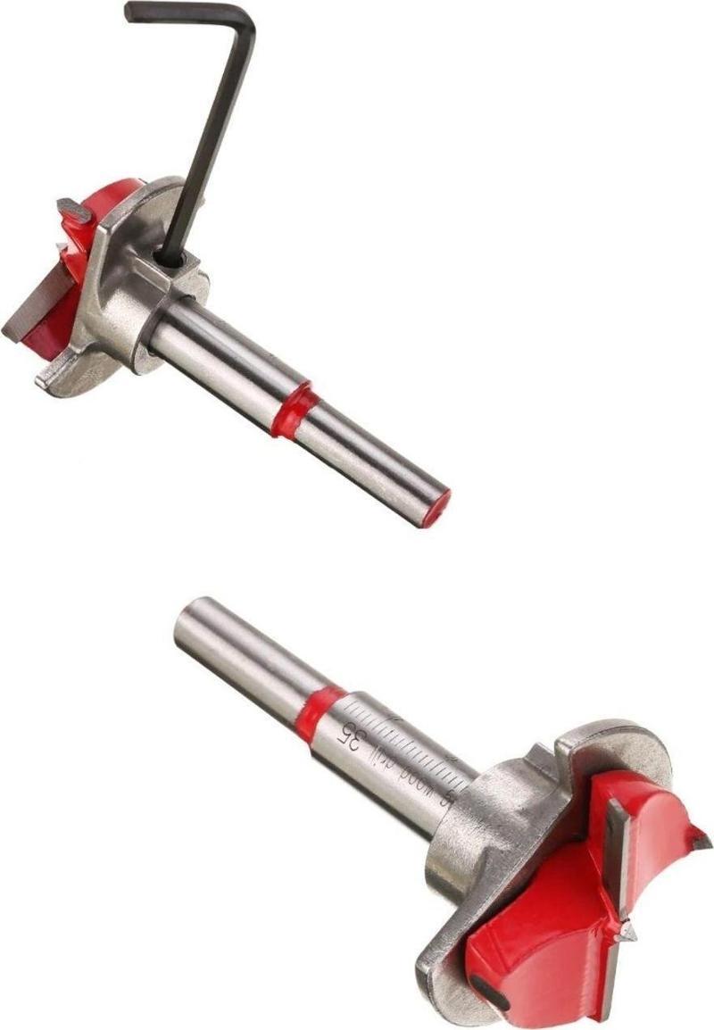 Ahşap Freze Ucu 30Mm Panç Karot Stoperli Matkap Yuvarlak Açma Bıçağı Derinlik Ayarlı Panc Bıçak