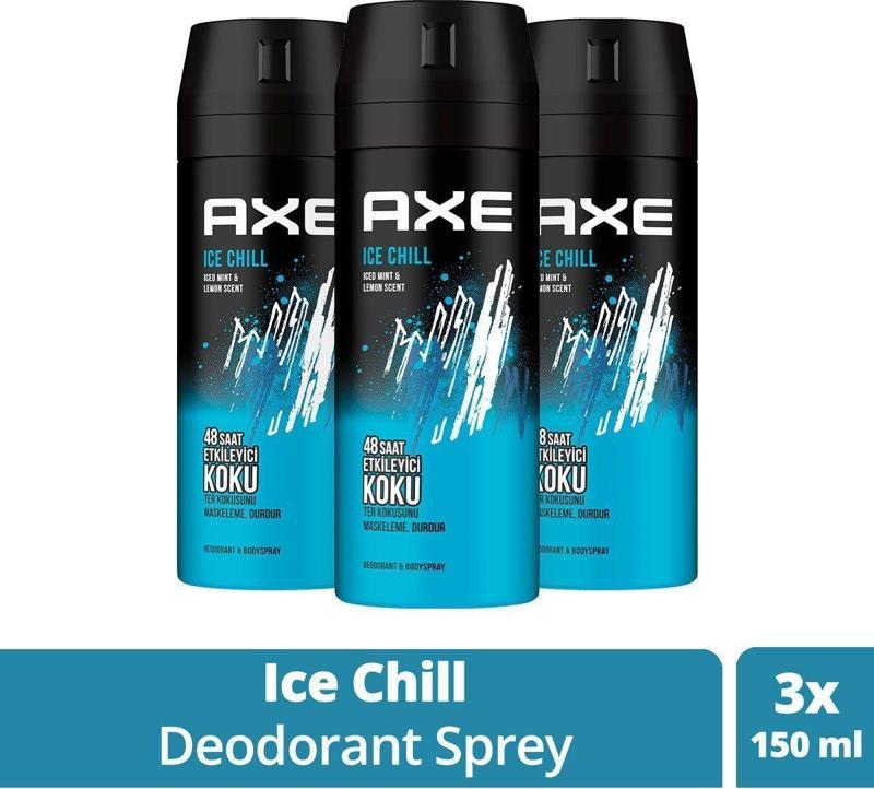 Erkek Deodorant & Bodyspray Ice Chill 48 Saat Etkileyici Koku 150 Ml X3 Adet