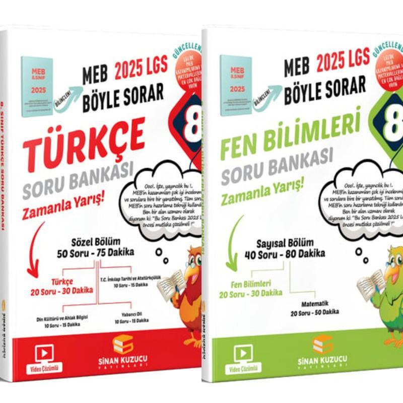 8.SINIF TÜRKÇE SORU BANKASI VE 8.SINIF FEN BİLİMLERİ SORU BANKASI SİNAN KUZUCU