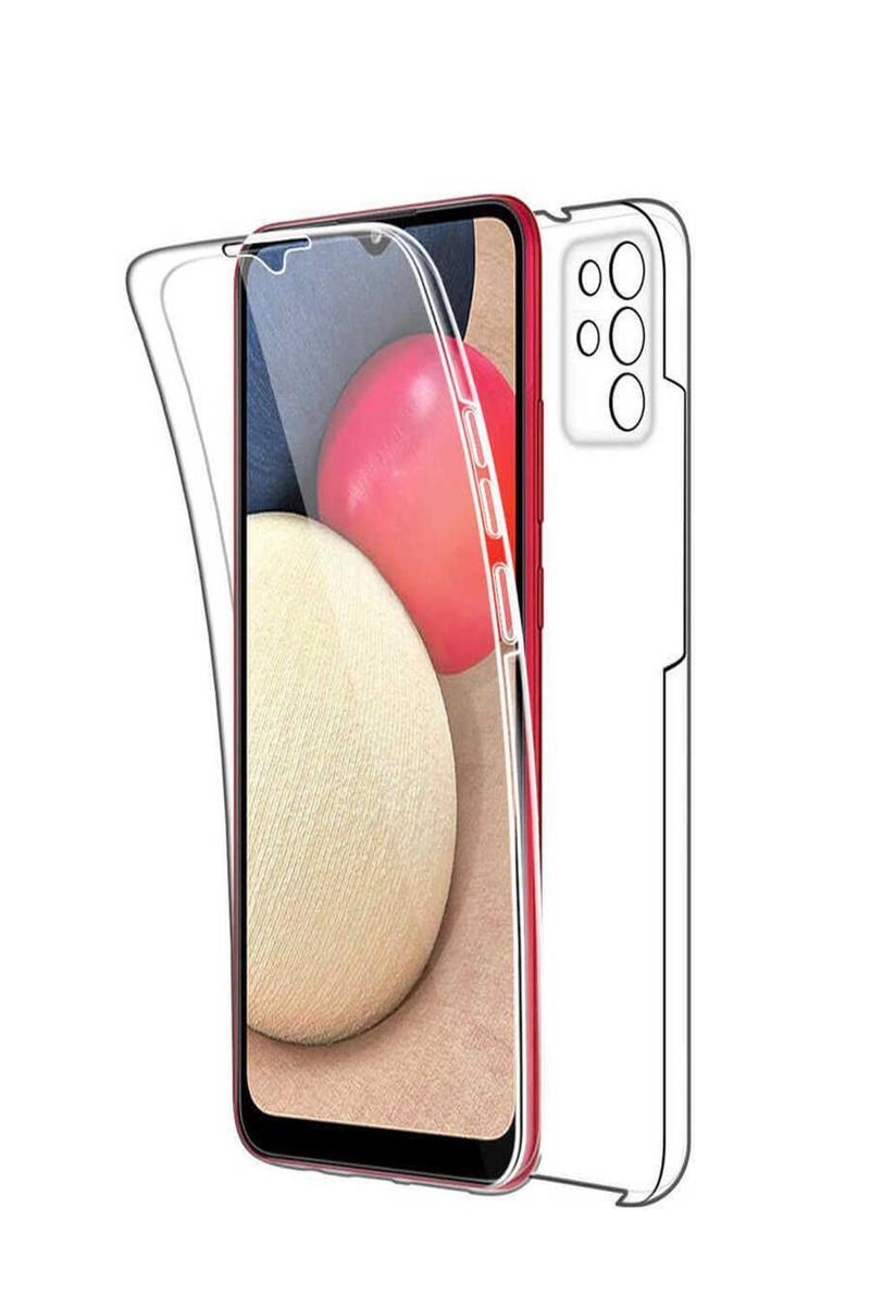 KZY İletişim Samsung Galaxy A72 Kapak 360 Derece Ön ve Arka Tam Koruma Şeffaf Silikon Kılıf