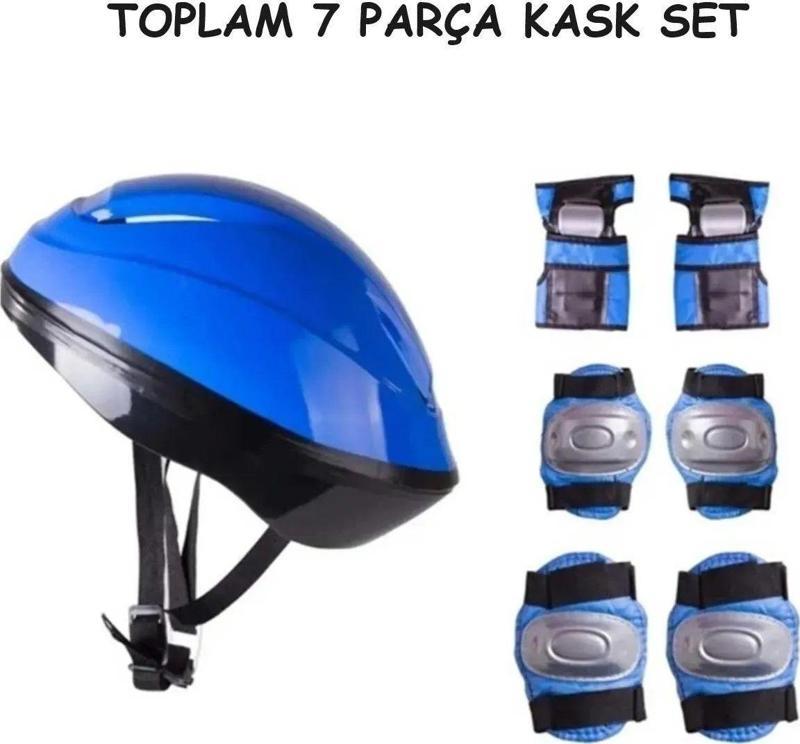 Bisiklet Scooter Kaykay İçin Kask Dizlik Dirseklik Koruyucu Set TAM 7 Parça