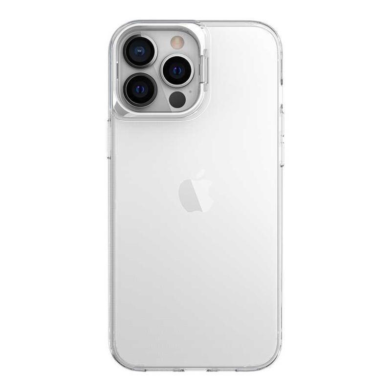 Kılıfmania Apple iPhone 13 Pro Max Kapak Lens Standlı Sararmaz Şeffaf Silikon Kılıf - Gümüş