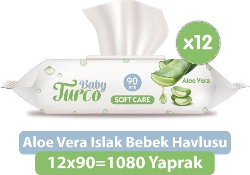 Softcare Aloe Vera 90 Yaprak 12'Li Paket Islak Bebek Havlusu