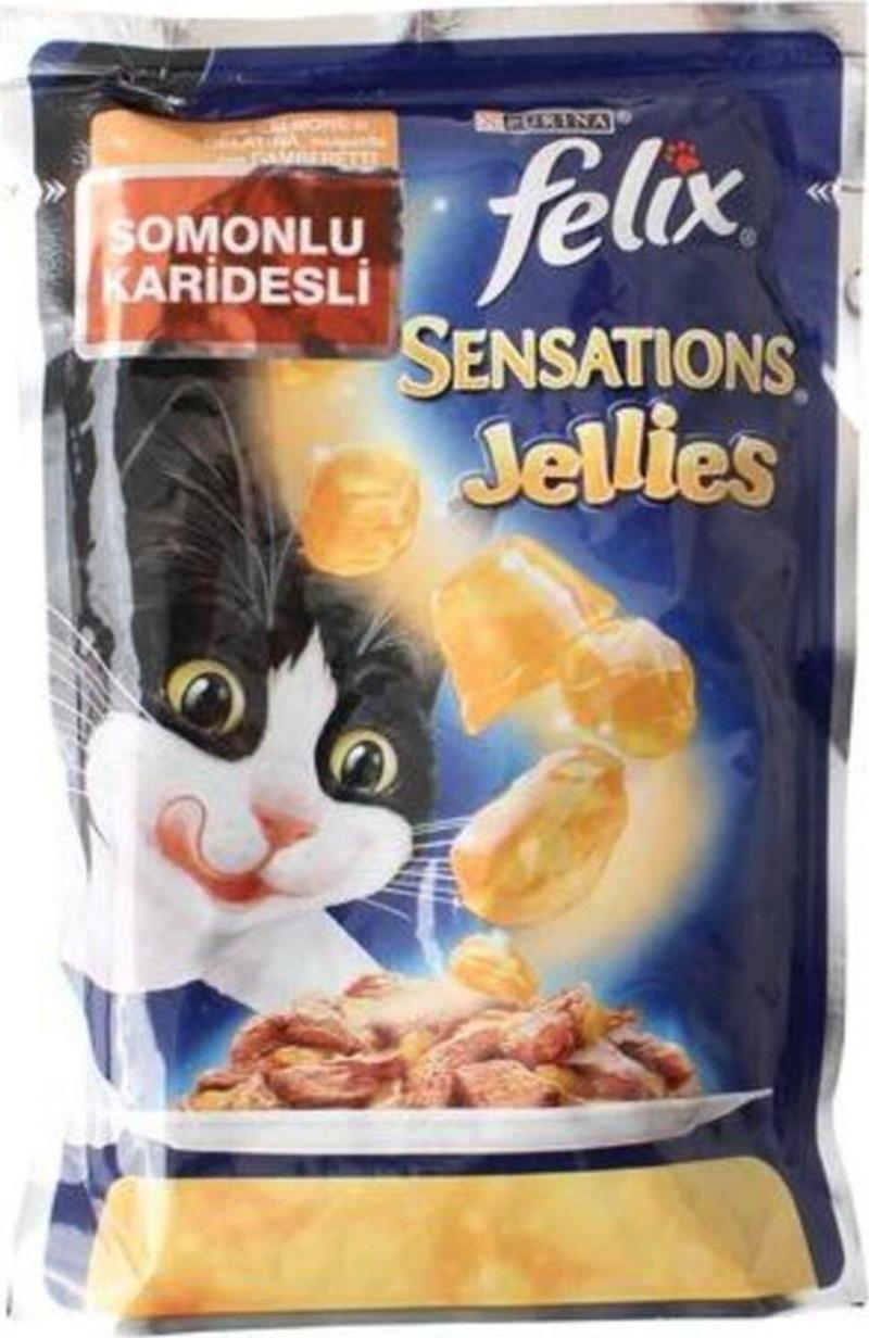 Pouch 12 Adet X Sensations Somon Ve Karidesli Kedi Yaş Mama