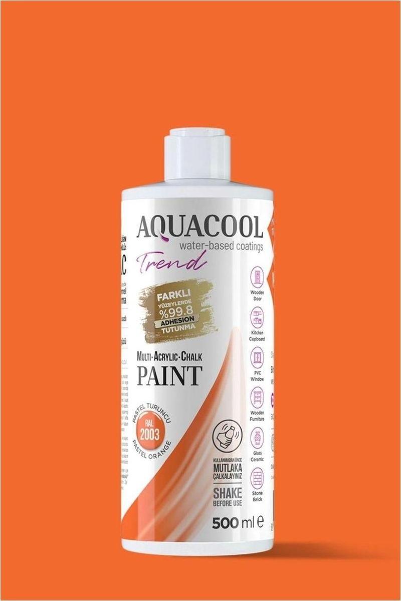 Aquacool Trend Su Bazlı Akrilik Dönüşüm Boyası RAL 2003 Pastel Turuncu 500ml