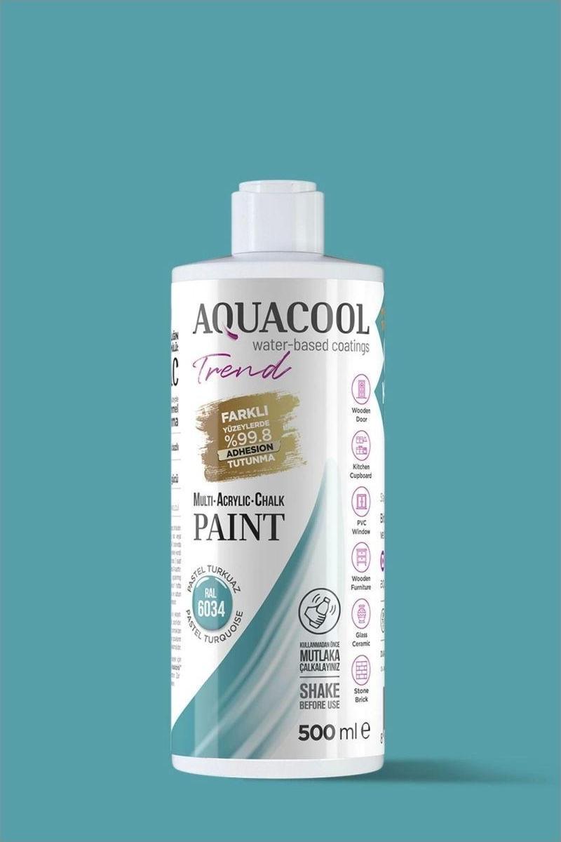 Aquacool Trend Su Bazlı Akrilik Dönüşüm Boyası RAL 6034 Pastel Turkuaz 500ml