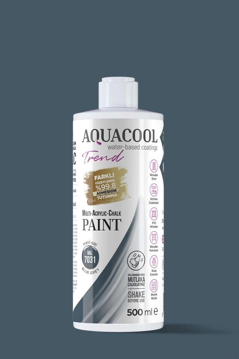 Aquacool Trend Su Bazlı Akrilik Dönüşüm Boyası RAL 7031 Mavi Gri 500ml