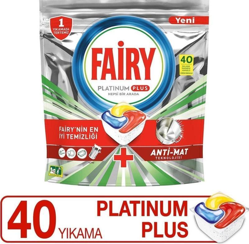 Platinum Plus 40 Yıkama Bulaşık Makinesi Deterjanı Kapsülü/Tableti