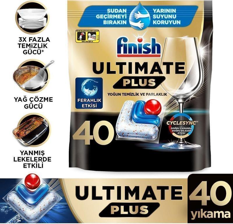 Ultimate Plus 40 Kapsül Bulaşık Makinesi Deterjanı Tableti