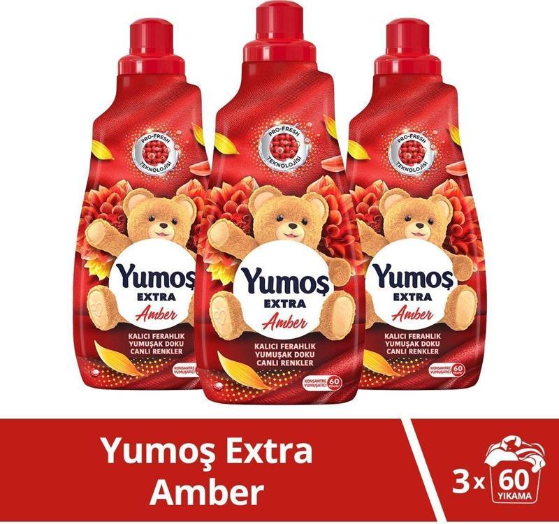 Extra Konsantre Çamaşır Yumuşatıcısı Amber 1440 Ml 60 Yıkama 3 Adet