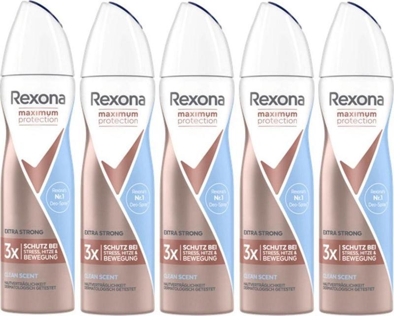 Clinical Maximum Protection Kadın Deodorant Clean Scent 96 Saat Koruma 150 Ml X 5 Adet - Yeni