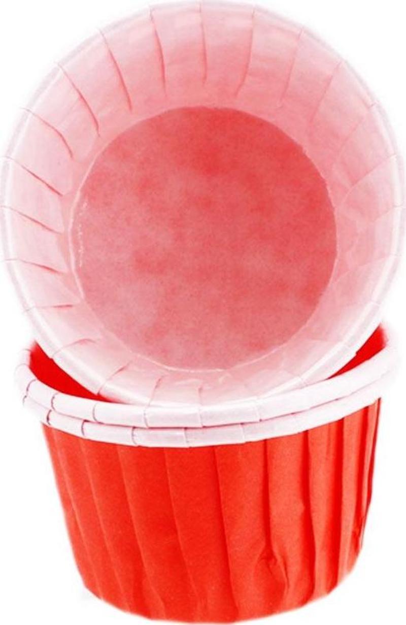 Cupcake Kalıbı Küçük Boy Düz Renk  44X35  MM (100 Adet)  Kırmızı