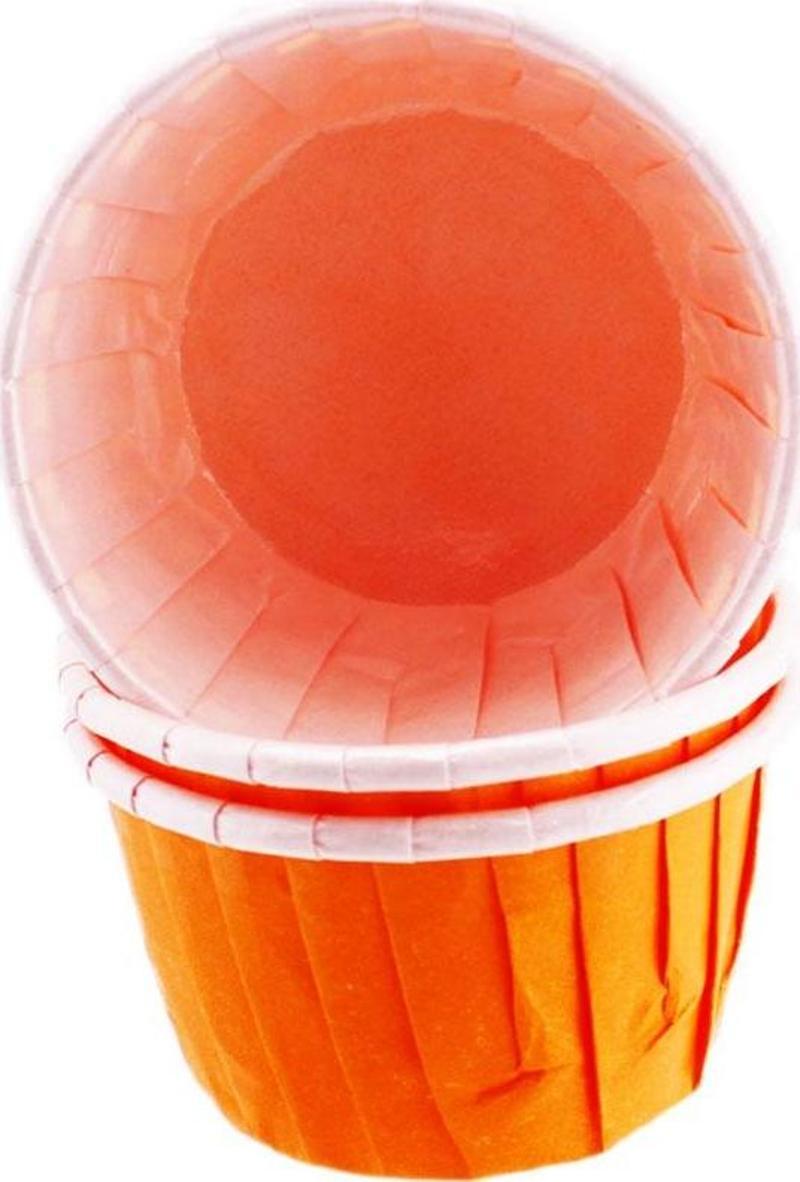 Cupcake Kalıbı Küçük Boy Düz Renk  44X35  MM (100 Adet)  Turuncu