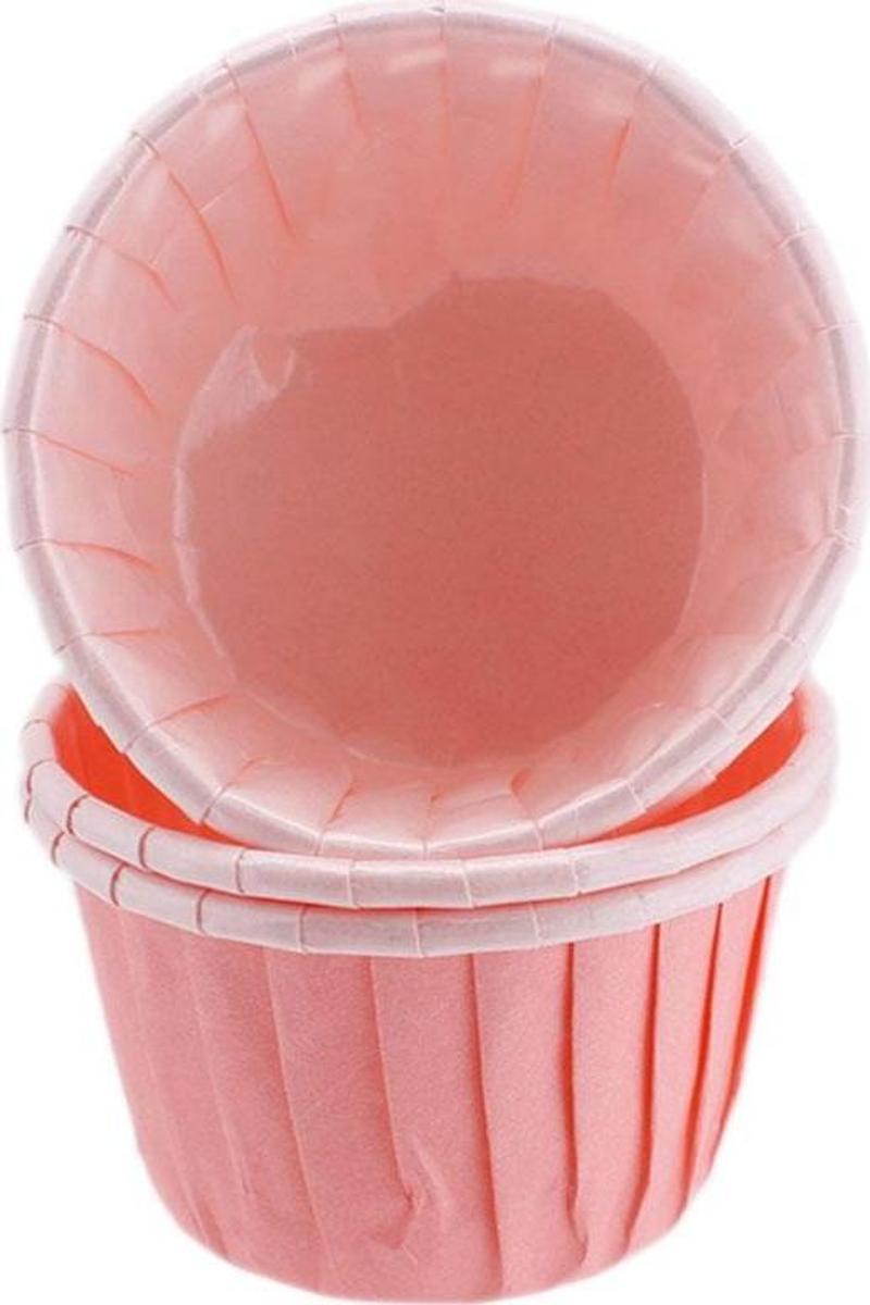 Cupcake Kalıbı Minik Boy Düz Renk  38*30 MM (50 Adet)  Pembe