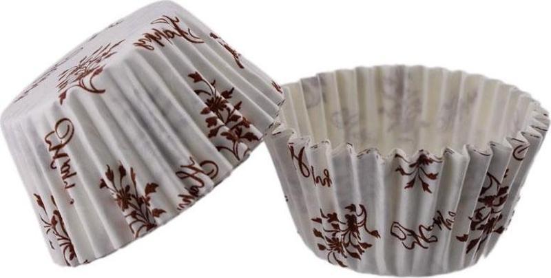 Kek Kalıbı Pet Kapsül 52X45 MM Kağıt Cupcake Kağıdı (100 Adet)  Sarmaşık Desenli