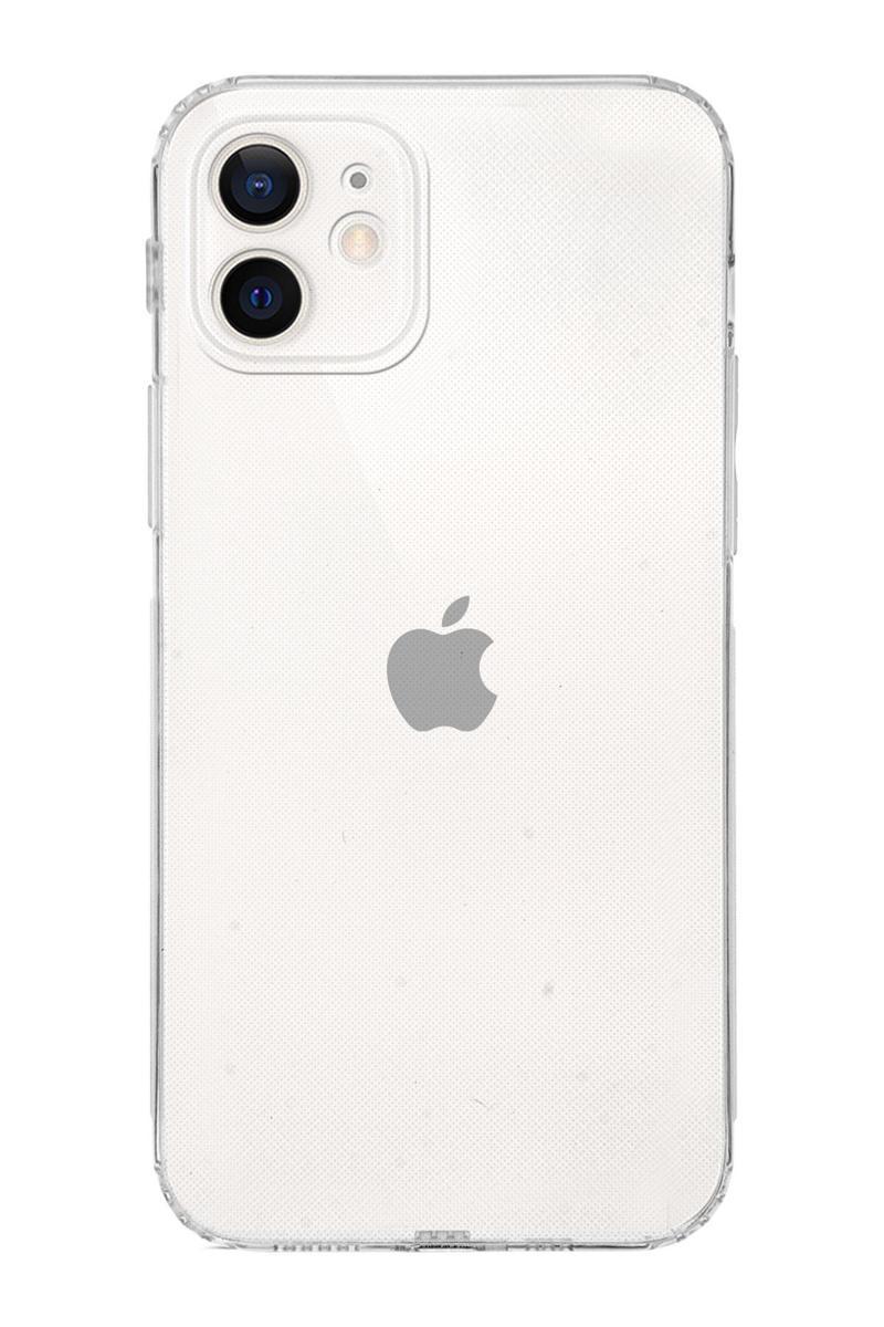 Kılıfmania Apple iPhone 12 Mini Kapak Kamera Korumalı Tıpalı Şeffaf Silikon Kılıf