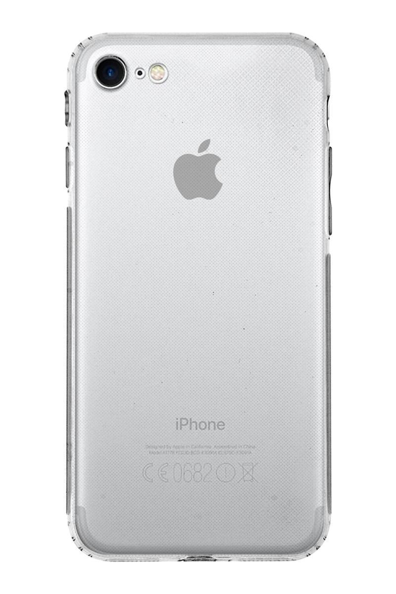 Kılıfmania Apple iPhone 7 Kapak Kamera Korumalı Tıpalı Şeffaf Silikon Kılıf