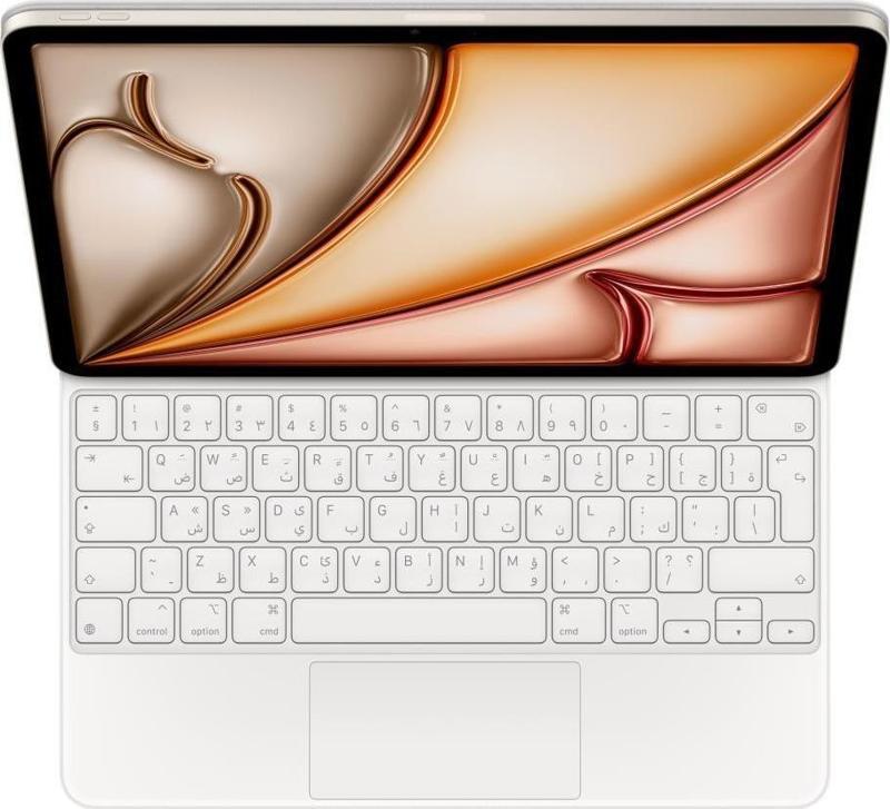 13 inç iPad Air (M2) için Magic Keyboard - Arapça - Beyaz