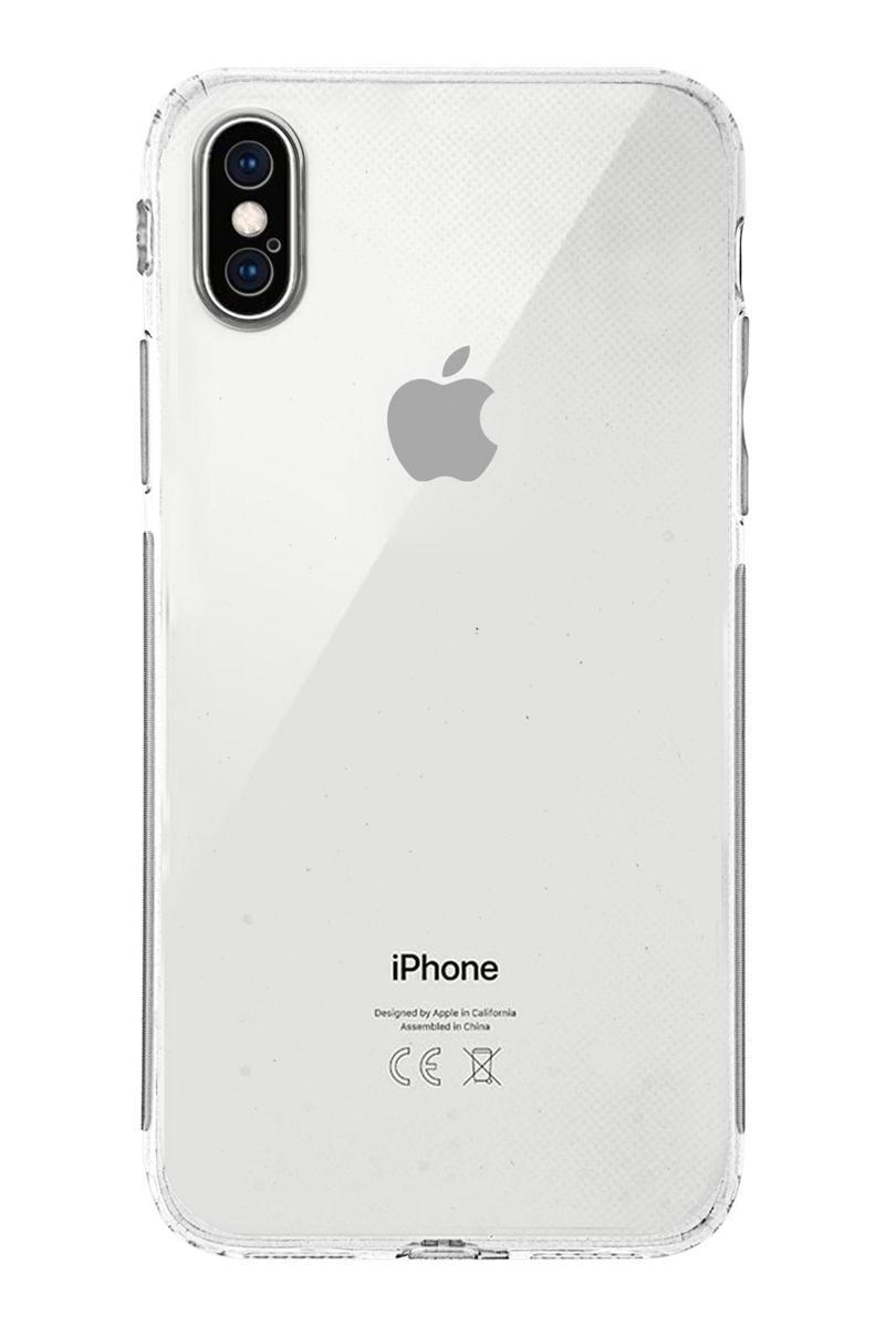 Kılıfmania Apple iPhone X Kapak Kamera Korumalı Tıpalı Şeffaf Silikon Kılıf