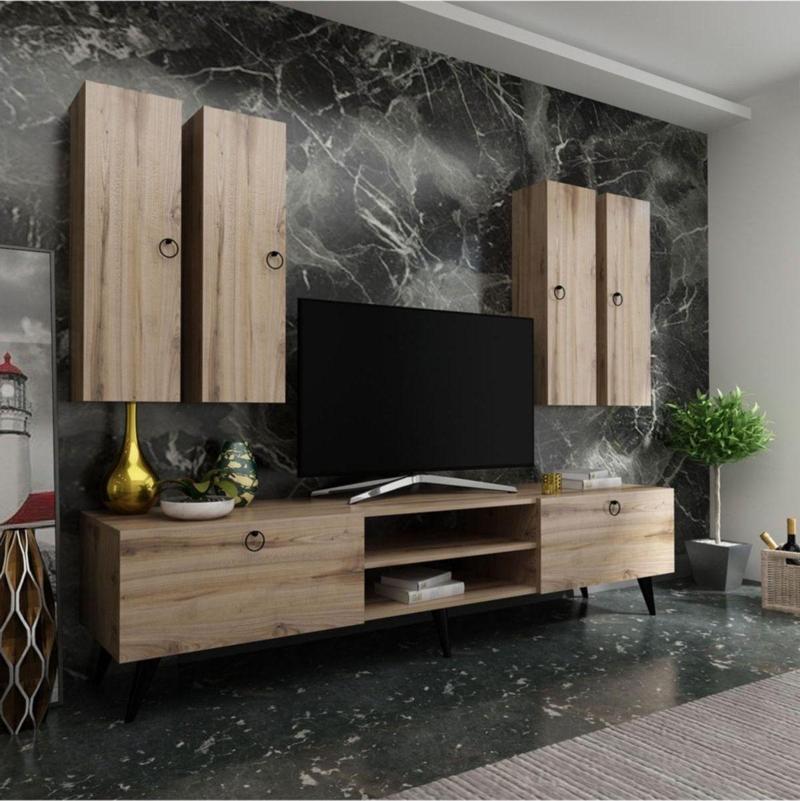 Ideal Tv Ünitesi Duvar Raf Ve Dolaplı Q7821-3 Çırağan