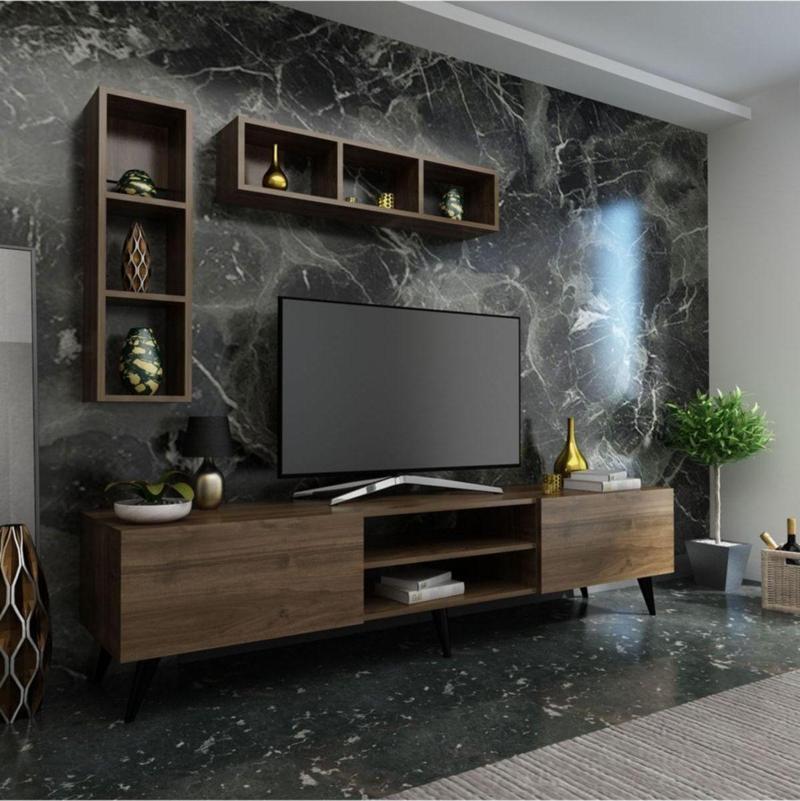 Ideal Tv Ünitesi Duvar Rafı Q7005-2 Ceviz