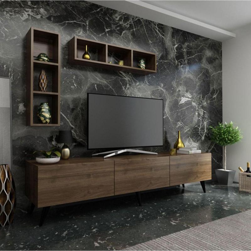 Ideal Tv Ünitesi Duvar Rafı Q7004-2 Ceviz