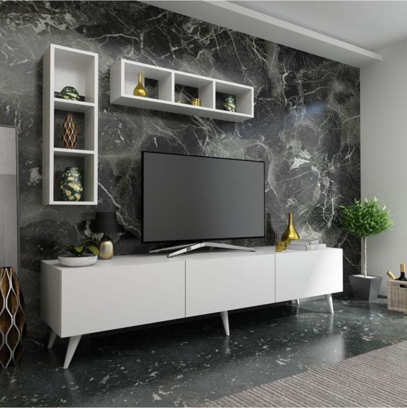 Ideal Tv Ünitesi Duvar Rafı Q7004-1 Beyaz