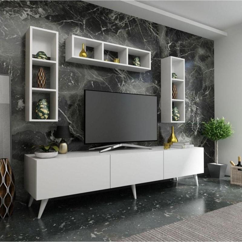 Ideal Tv Ünitesi Duvar Raflı Q7807-1 Beyaz