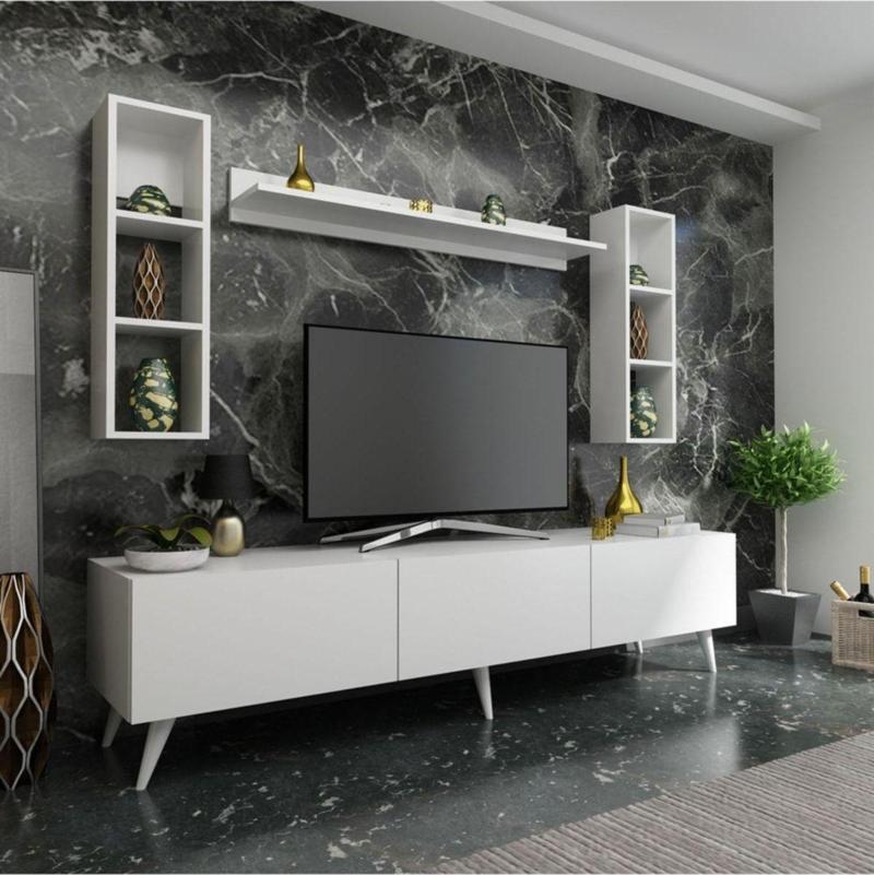 Ideal Tv Ünitesi Duvar Raflı Q7808-1 Beyaz