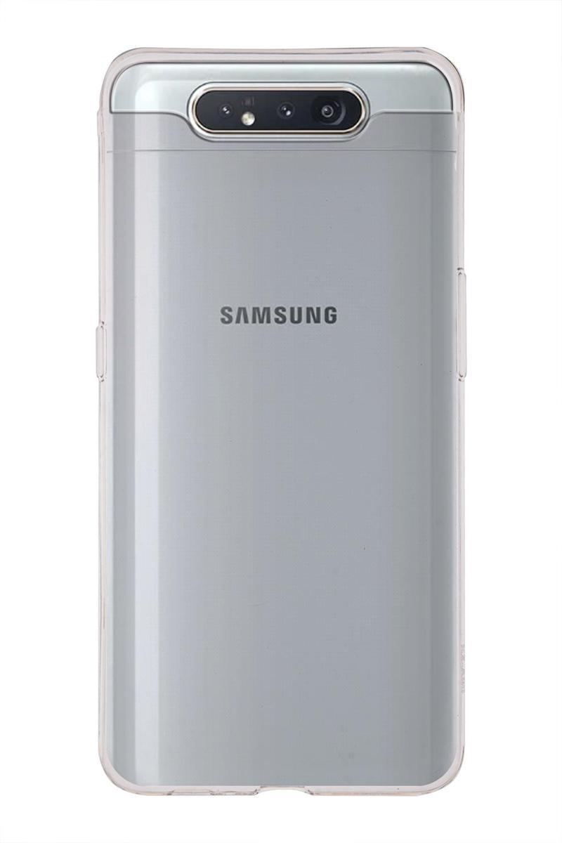 Kılıfmania Samsung Galaxy A80 Kapak 1mm Şeffaf Silikon Kılıf