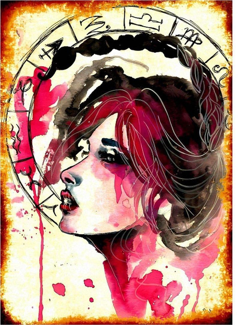 Akrep Burcu Desenli Mdf Tablo 18 cm x 27 cm