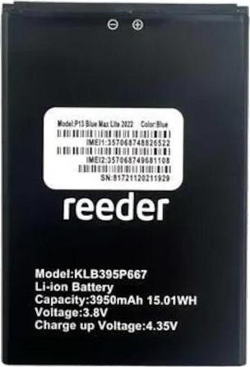 Reeder P13 Blue Max 2022 Batarya Pil Sıfır Orijinal