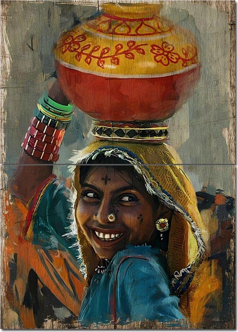 Köylü Kızı Mdf Tablo 70 cm x 100 cm