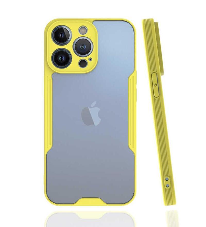 KZY İletişim Apple iPhone 13 Pro Kılıf Kamera Korumalı Colorful Kapak - Sarı