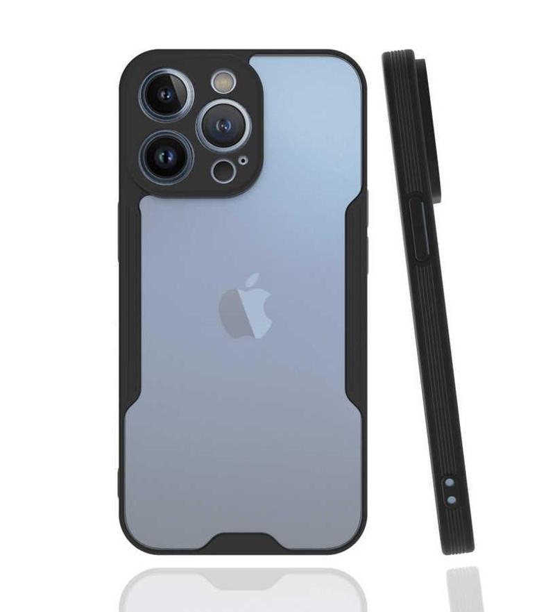 KZY İletişim Apple iPhone 13 Pro Kılıf Kamera Korumalı Colorful Kapak - Siyah