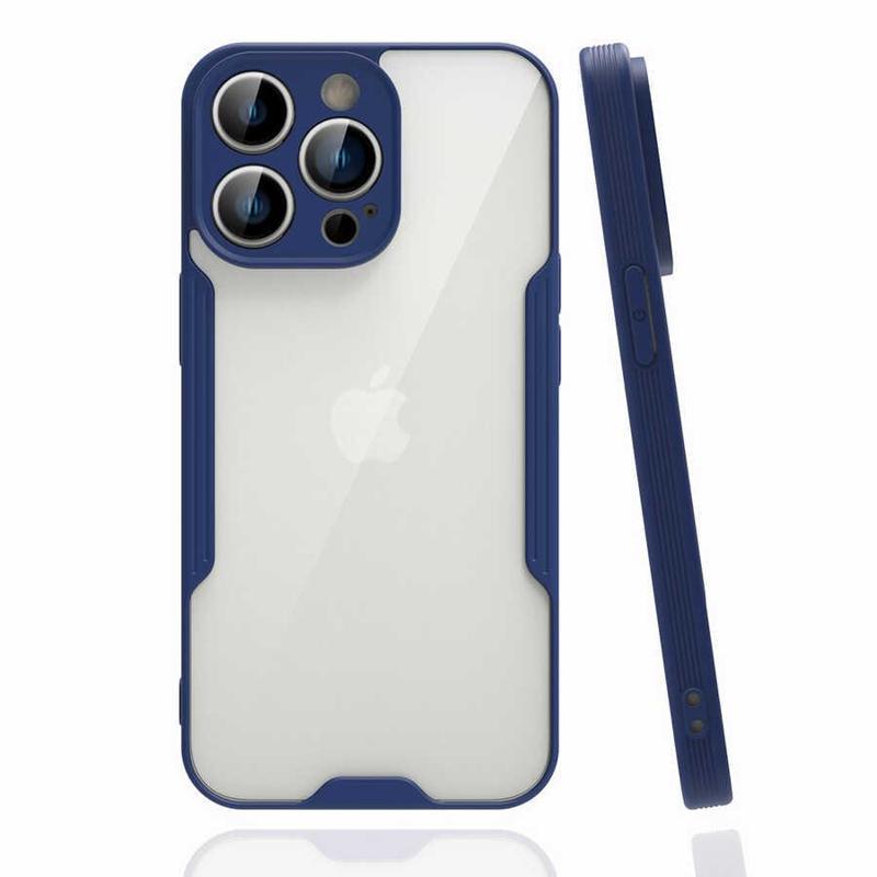 KZY İletişim Apple iPhone 14 Pro ile Uyumlu Kılıf Kamera Korumalı Colorful Silikon Kapak - Lacivert
