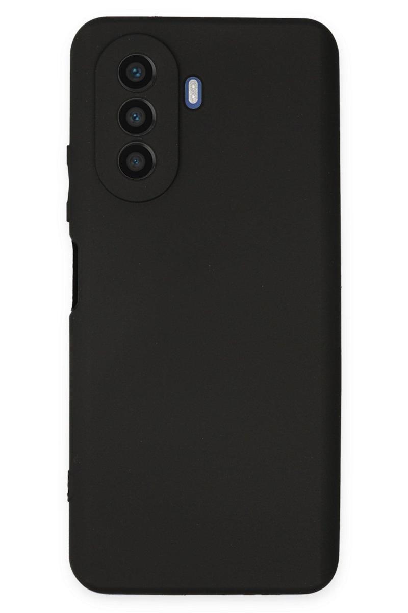 KZY İletişim Huawei Nova Y70 ile Uyumlu Kapak Kamera Korumalı Mat Siyah Yumuşak Silikon Kılıf