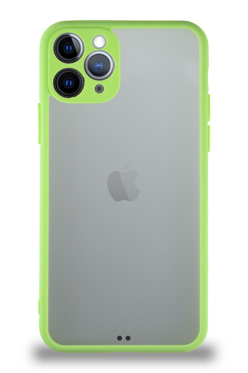 KZY İletişim Apple iPhone 11 Pro Kılıf Kamera Korumalı Ultra İnce Kapak - Açık Yeşil