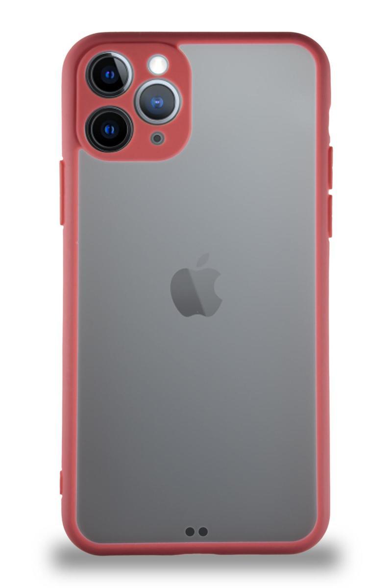 KZY İletişim Apple iPhone 11 Pro Kılıf Kamera Korumalı Ultra İnce Kapak - Kırmızı