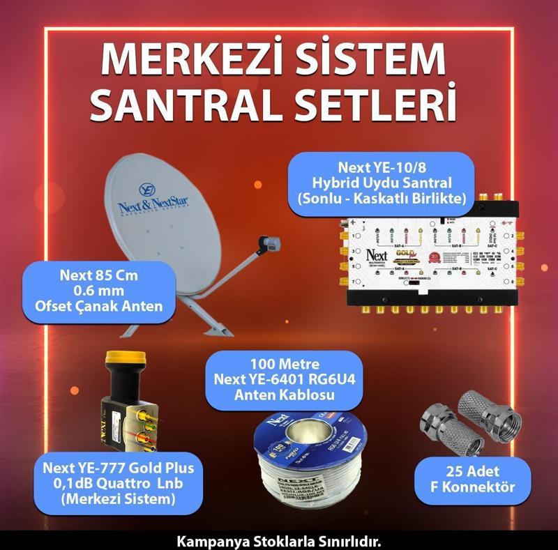 Merkezi Sistem Santral Seti 85 Cm Çanak 10/8 Multiswitch Santral